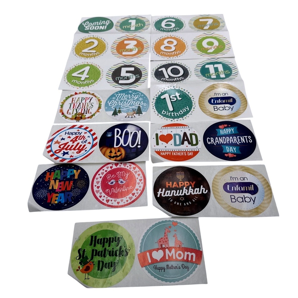 Baby Milestone Stickers Months Holidays Enfamil Baby First Birthday Photo Props‎